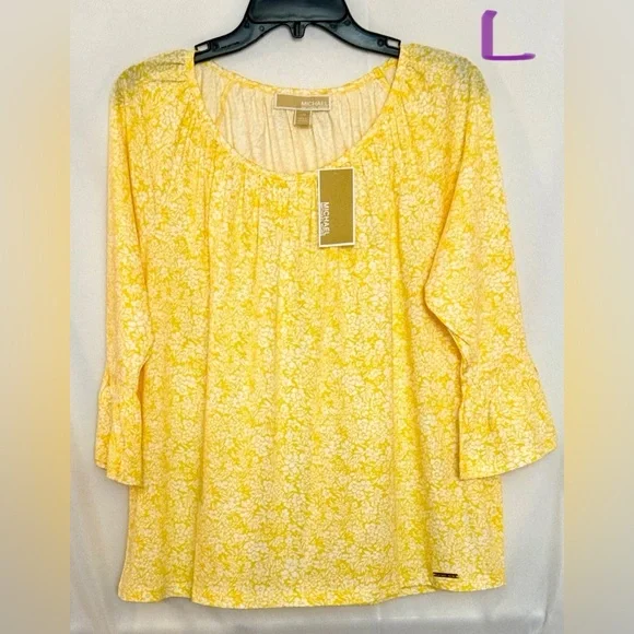 Michael Kors Yellow Floral Women's Blouse - Picture 1 of 2